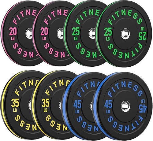 Miniatura 113 de 2 Inch Bumper Plates，10-500lbs，Barbell Rubber Olympic Weight Plates Set for Home Gym, Strength Training & Weight Lifting, Multiple Options