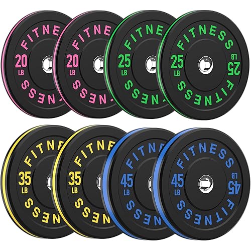 2 Inch Bumper Plates，10-500lbs，Barbell Rubber Olympic Weight Plates Set for Home Gym, Strength Training & Weight Lifting, Multiple Options Colors