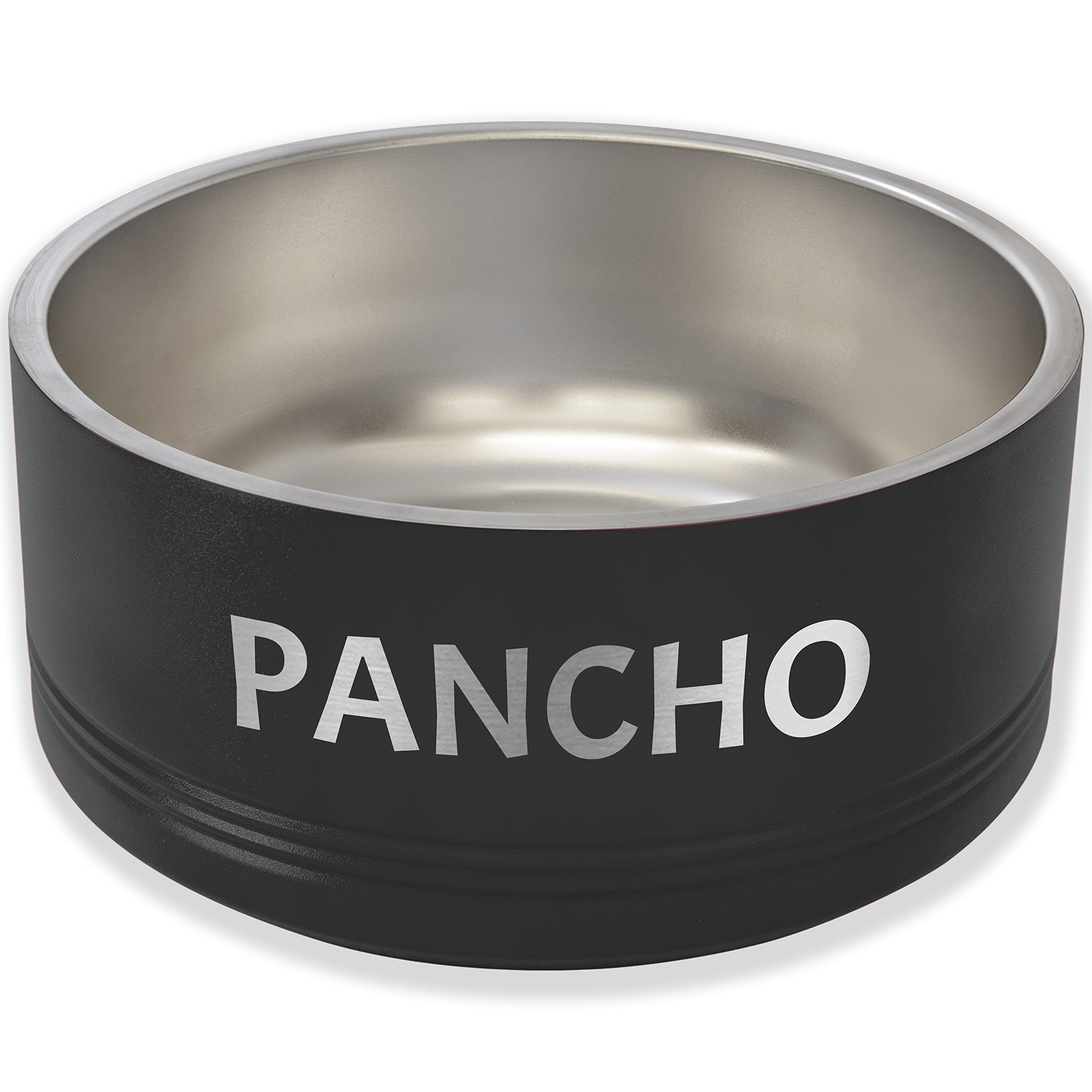 LaserGram Personalized Stainless Steel Dog Bowl, Double Wall Insulated, Non-Slip Design, Custom Name Engraving Included (Black, 64oz)