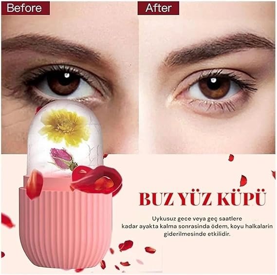 Busstier Silicone Ice Cube Roll: Skin Care Tool for Face, Eye and Neck Massage, Eye Bag Remover