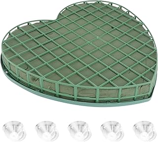 Floral Foam Block, Green Wet Dry Flower Foam Floral Mud with Suction Cup Tray Plant Foam for Fresh Flower Arrangement Wedding Valentines Day Decorations