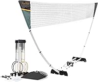 EastPoint Sports Easy Setup Portable Badminton Set: 4 Rackets, Net, Shuttlecocks for Backyard Family Fun & Camping