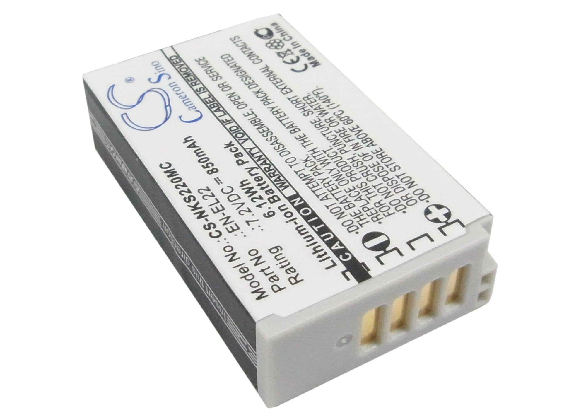 850mAh/7.2V Battery Compatible with Nikon 1 J4, 1 S2, fit P/N: EN-EL22