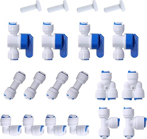 Conexión rápida de 14 pulgadas de diámetro exterior para conectar para sistema de ósmosis inversa de agua, montaje de tubo de agua (válvula de bola disponible en Yaxa Peru