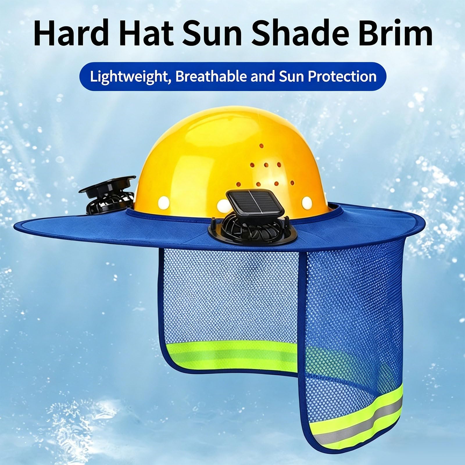 Cappello di sicurezza ventilato con materasso rinfrescante, giallo