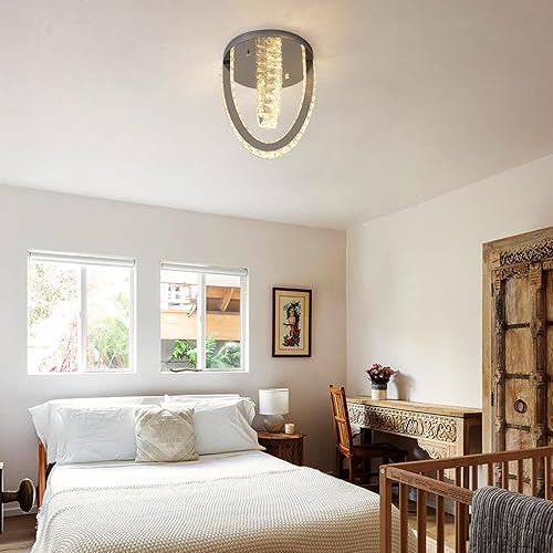 Miniatura 36 de Moderno candelabro de cristal LED, iluminación empotrada, lámpara colgante con control remoto para sala de estar, comedor, dormitorio, isla