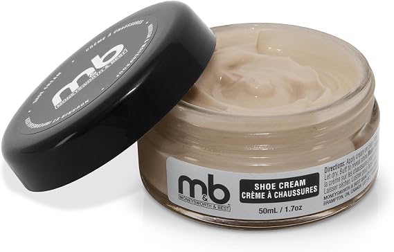Moneysworth & Best Shoe Cream - Professional Leather Shoe Polish - Natural Waxes Condition, Re-color and Polish Smooth Leather Shoes and Boots - Over 30 Colors Available - 50 ml/1.7oz