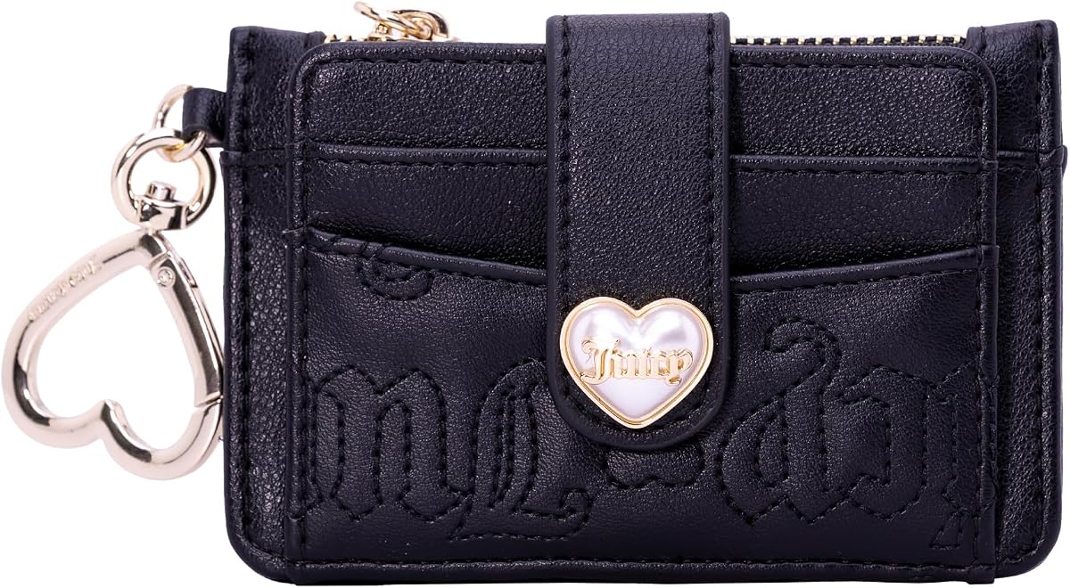 Juicy Couture Women's Lovely Girl Card Case with Key Fob, Stylish & Functional Wallet Design