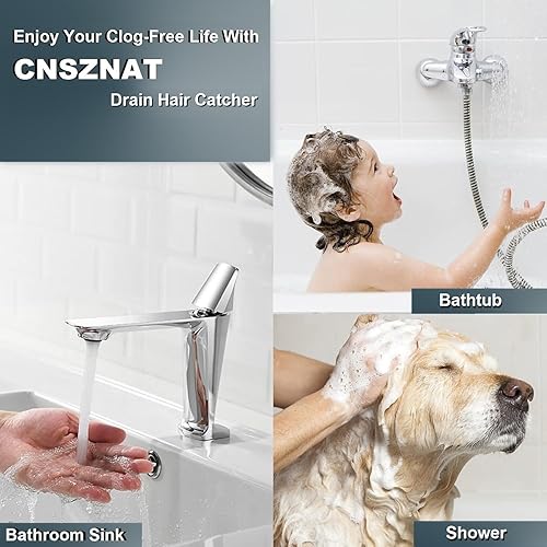 Miniatura 9 de Cubierta de drenaje de bañera, colador de fregadero de baño, atrapa el pelo de drenaje para lavabo de la bañera, tamaño de orificio de 1.55 a 1.8