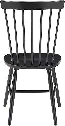 Miniatura 7 de OSP Home Furnishings Eagle Ridge - Sillas de comedor tradicionales de madera maciza estilo Windsor, paquete de 2, color negro