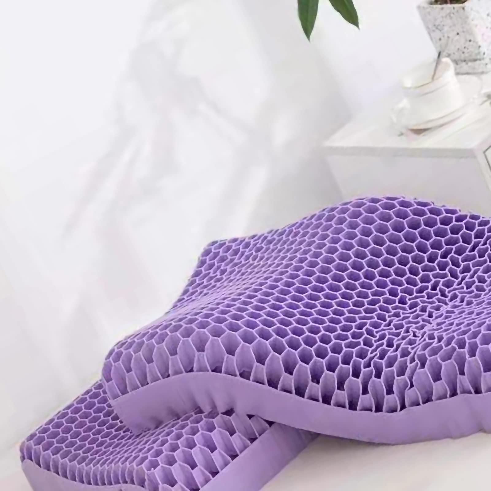 Cuscino in Schiuma di Lattice, Cuscino per Collo Multifunzionale Traspirante, Cuscino Ergonomico in Schiuma Confortevole per la Casa con Federa, Cuscino per Letto per Supino o(Tipo trapezoidale)