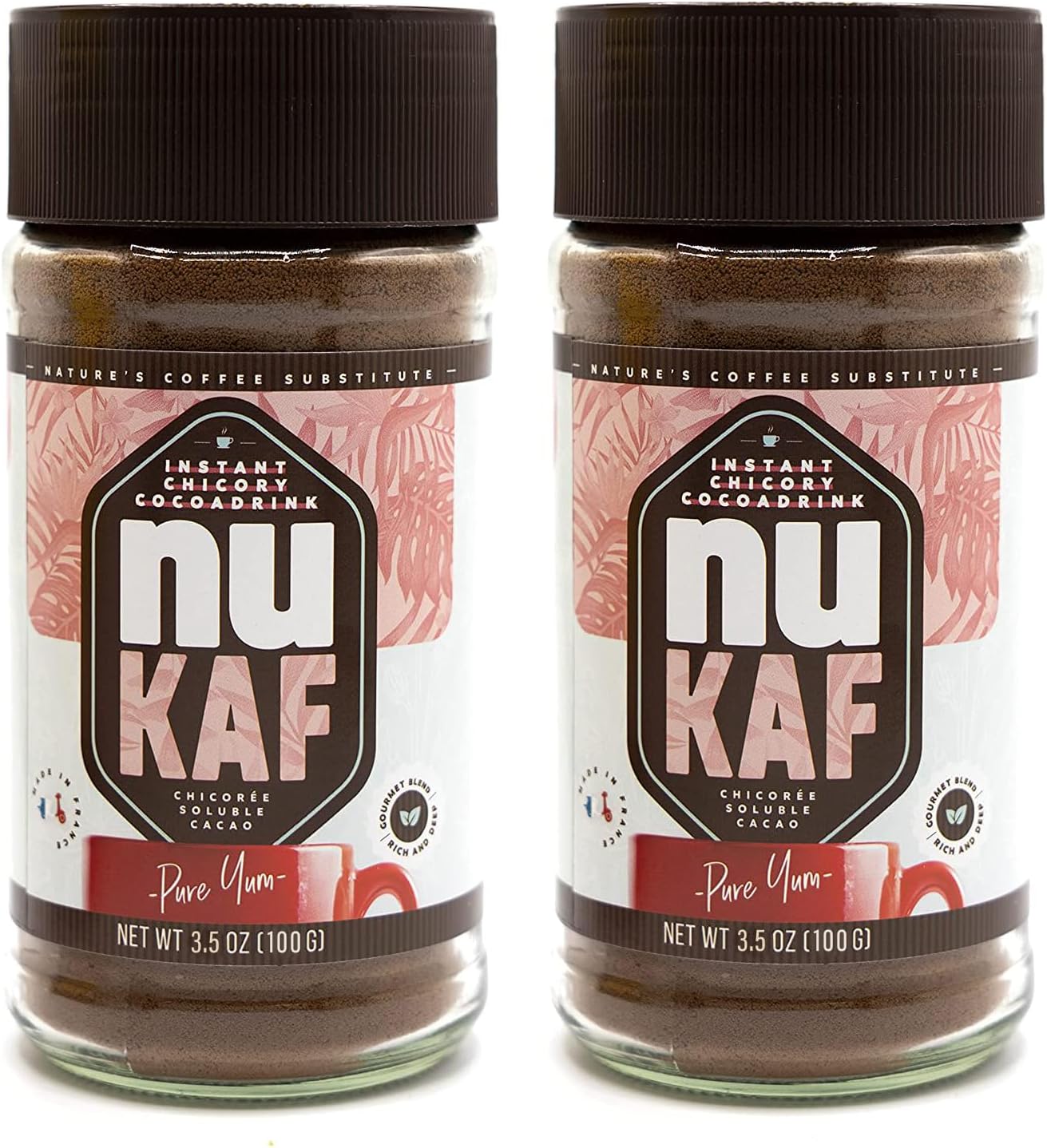 nuKAF By Instant Chicory Coffee Alternative with Cocoa, Brews
