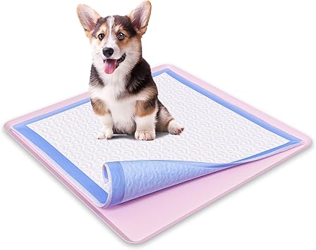 Skywin TidyFriend Dog Pee Pad Holder - Fits Up to 24 x 24 Pee Pad Holder for Dogs - Stable Grip, Soft Edges, Quick Wipe Silicone Surface Dog Pad Holder for Indoor Flooring Protection Rose