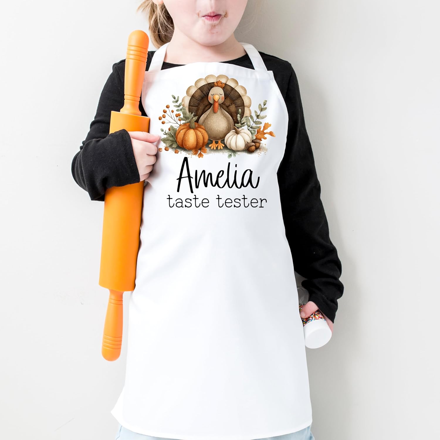 Personalized Thanksgiving Kitchen Apron Set, Family Matching Cooking Aprons, Holiday Cooking & Baking Gift