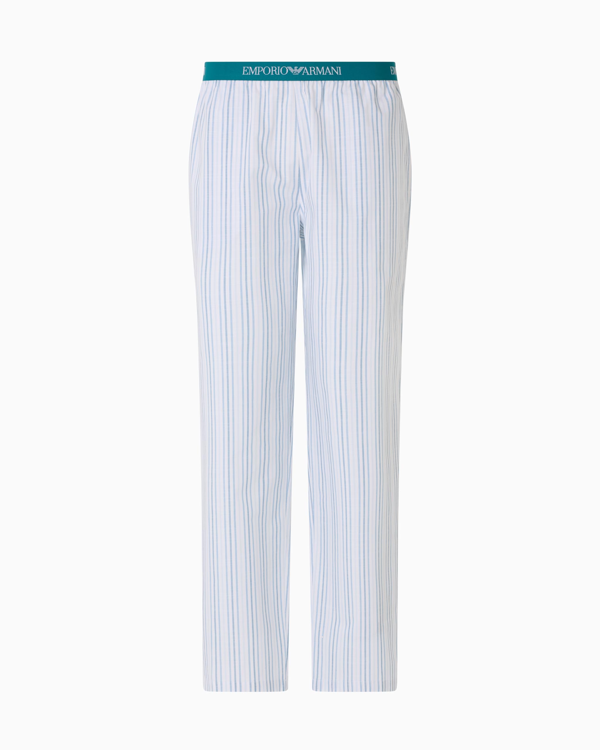 EMPORIO ARMANI Man Yarn Dyed Woven Nightwear Pants White L