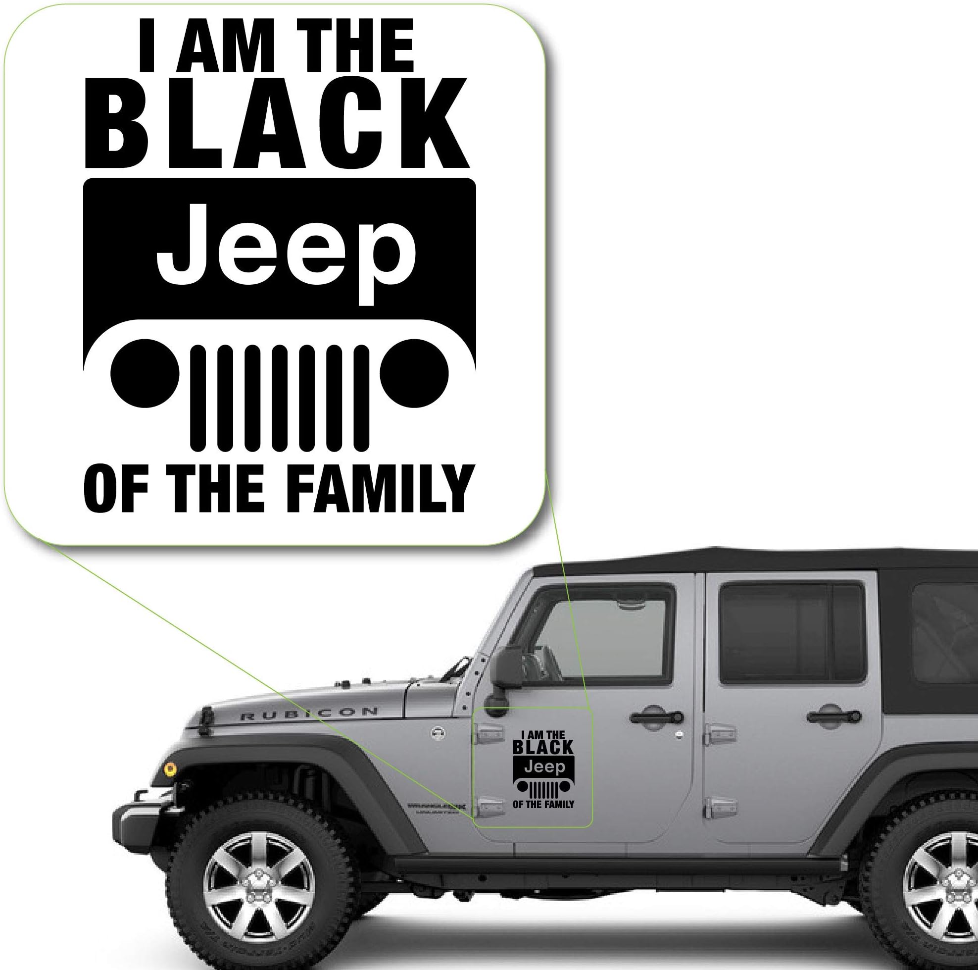 I am The Black Off Road Truck of The Family Decal Sticker for Car Window, Laptop and More. # 1111 (6" x 4.9", Black)