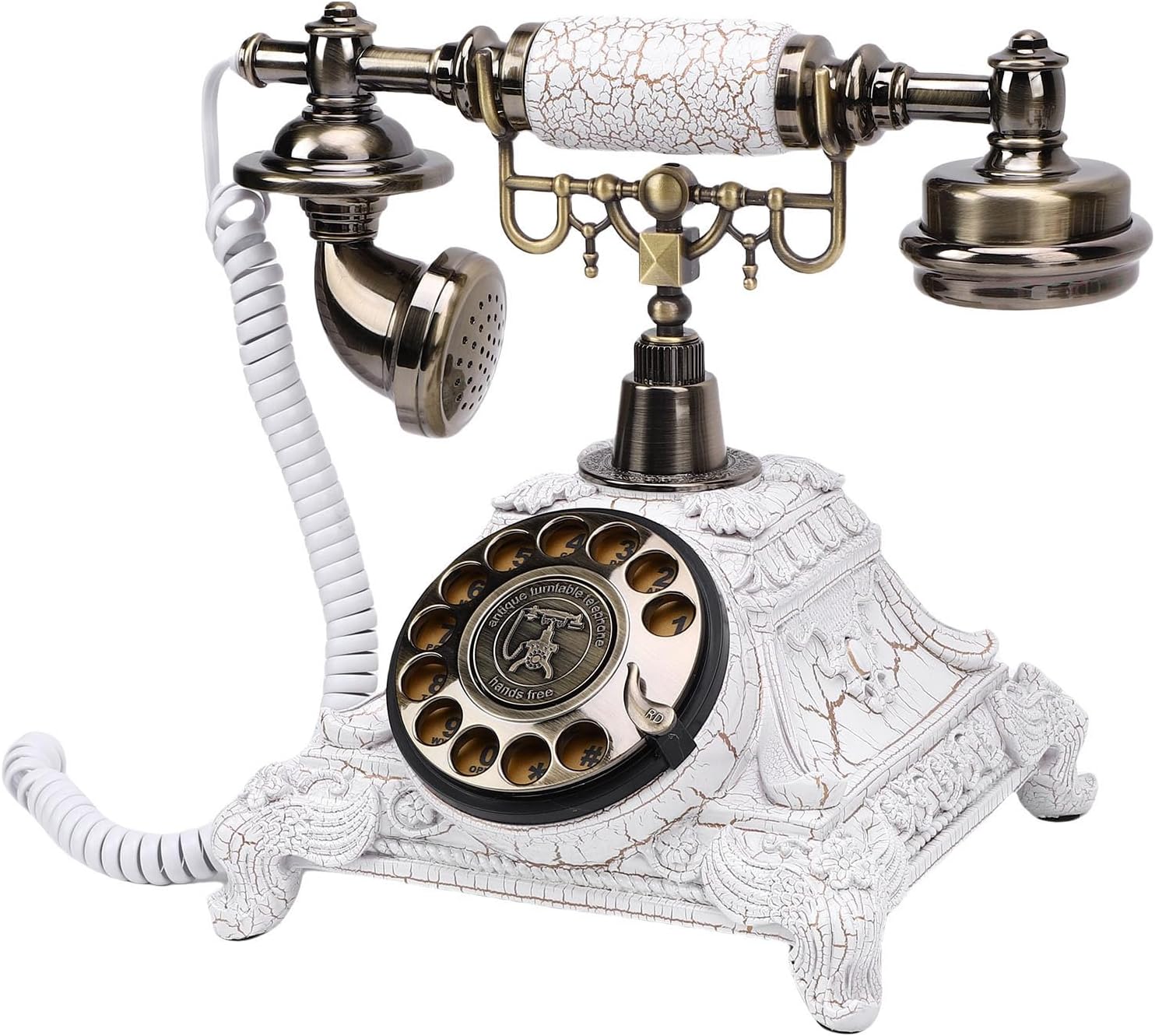 Audio Guest Book Phone, 32G Capacity Vintage Retro Telephone, Retro Audio Telephone Recording Customized Voice Message for Your Wedding Party, Wedding Idea Alternative (White)