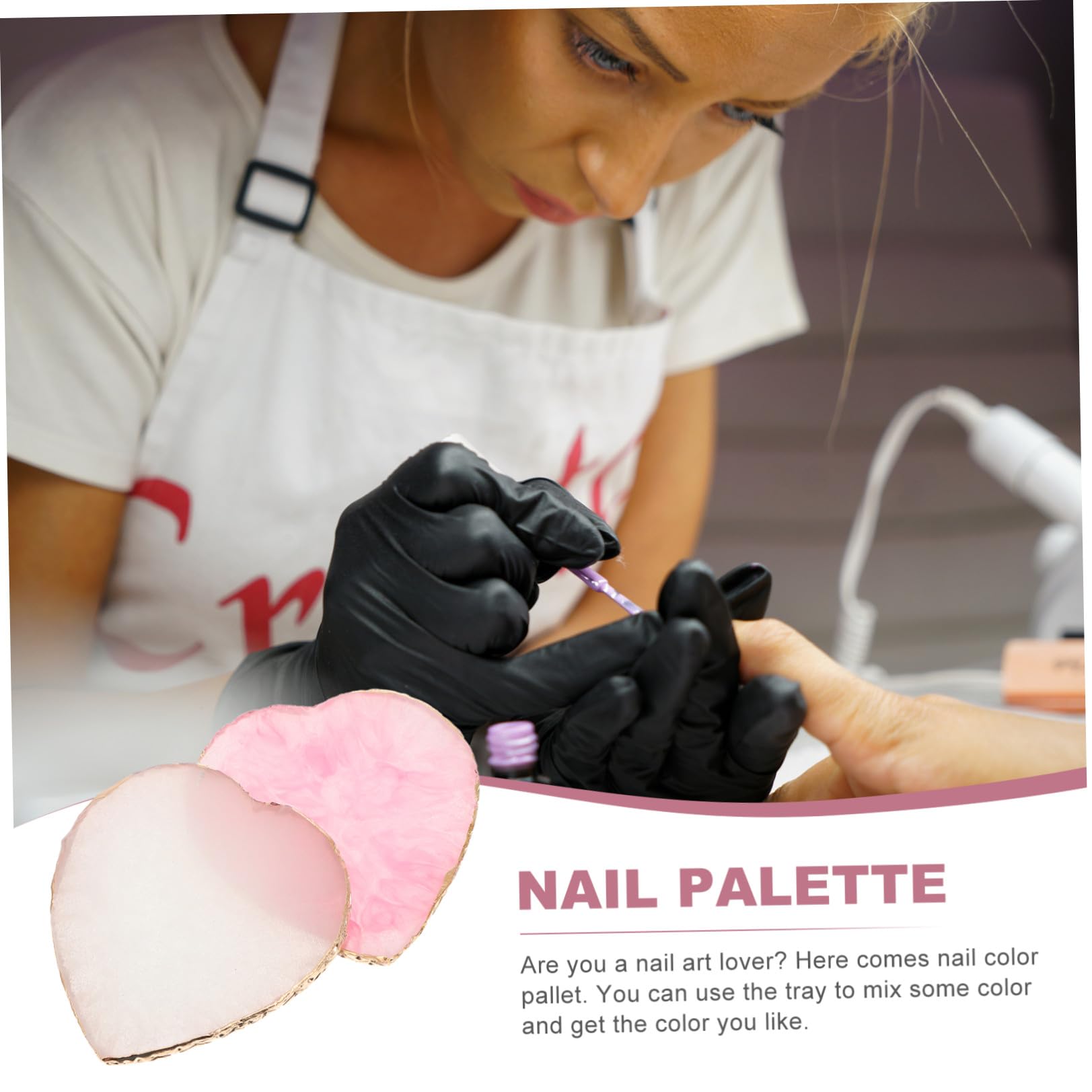 FRCOLOR 8pièces Palette De Mélange De Vernis à Outil De Présentation Pour Maquillage Des Design Cœur Transparent Pour Salon De Beauté Et Usage Personnel