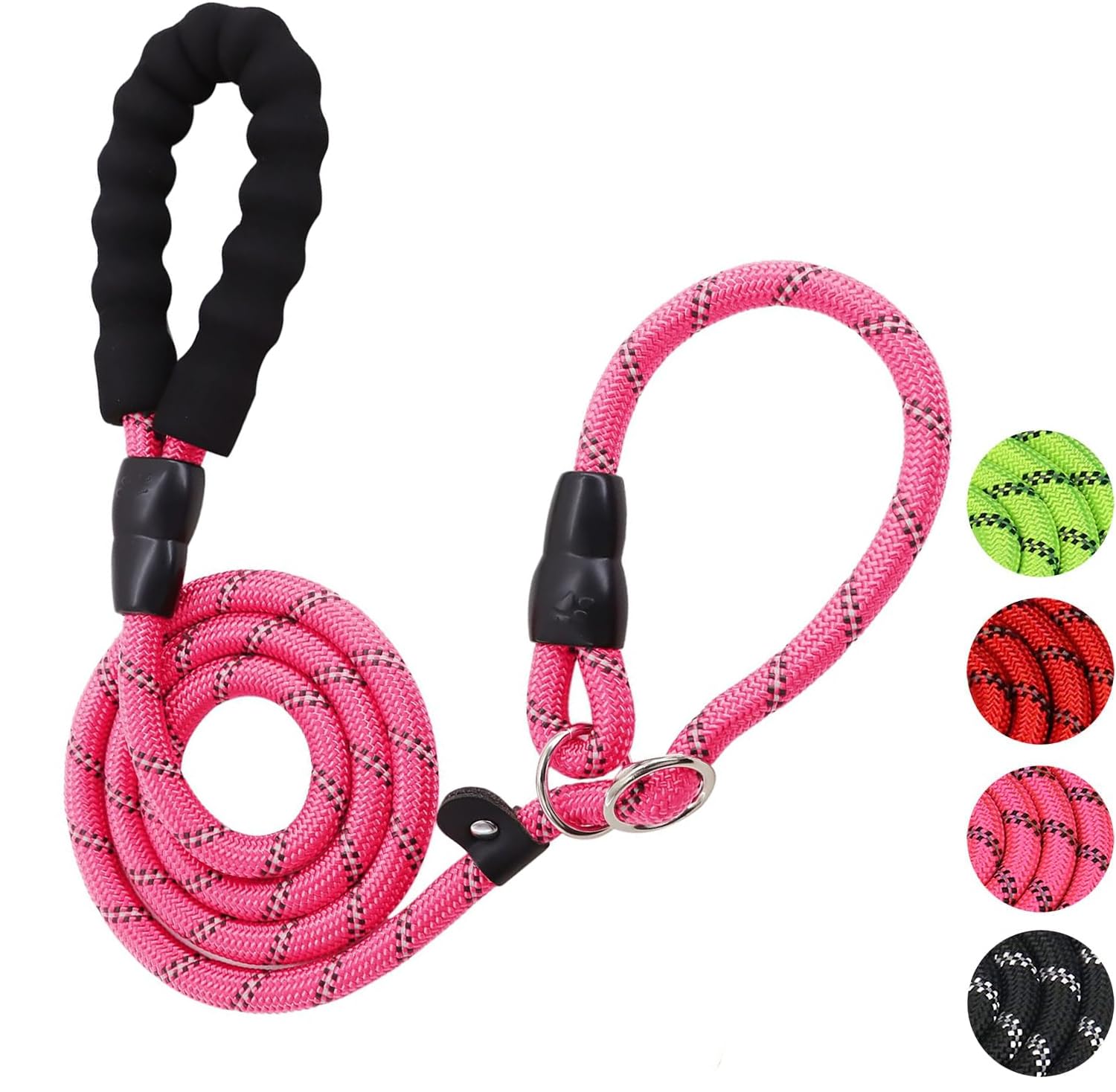 Dog Slip Lead, Training Leads for Dogs 2m Reflective Slip Leads with Soft Padded Handle