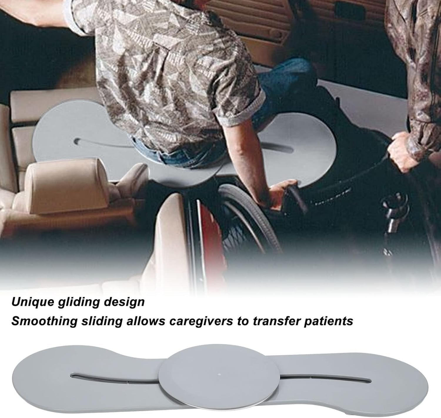 Tabla de Transferencia para Pacientes, Soporta hasta 180kg | ABS, Traslado sin esfuerzo en disco giratorio, silla a cama o coche, Ancianos y movilidad reducida, Evita lesiones cuidador