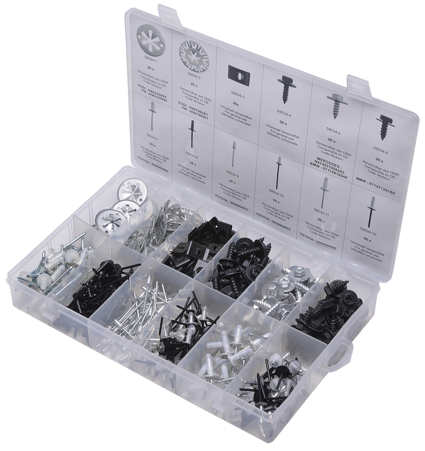 SW STAHL Assortiment de fixations rapides pour Audi et VW S8034 de 400 pièces