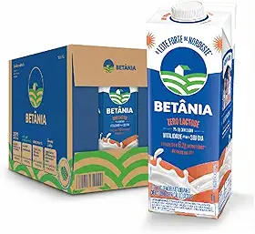 Betânia Leite UHT Semidesnatado Zero Lactose 1L - 12 Unidades