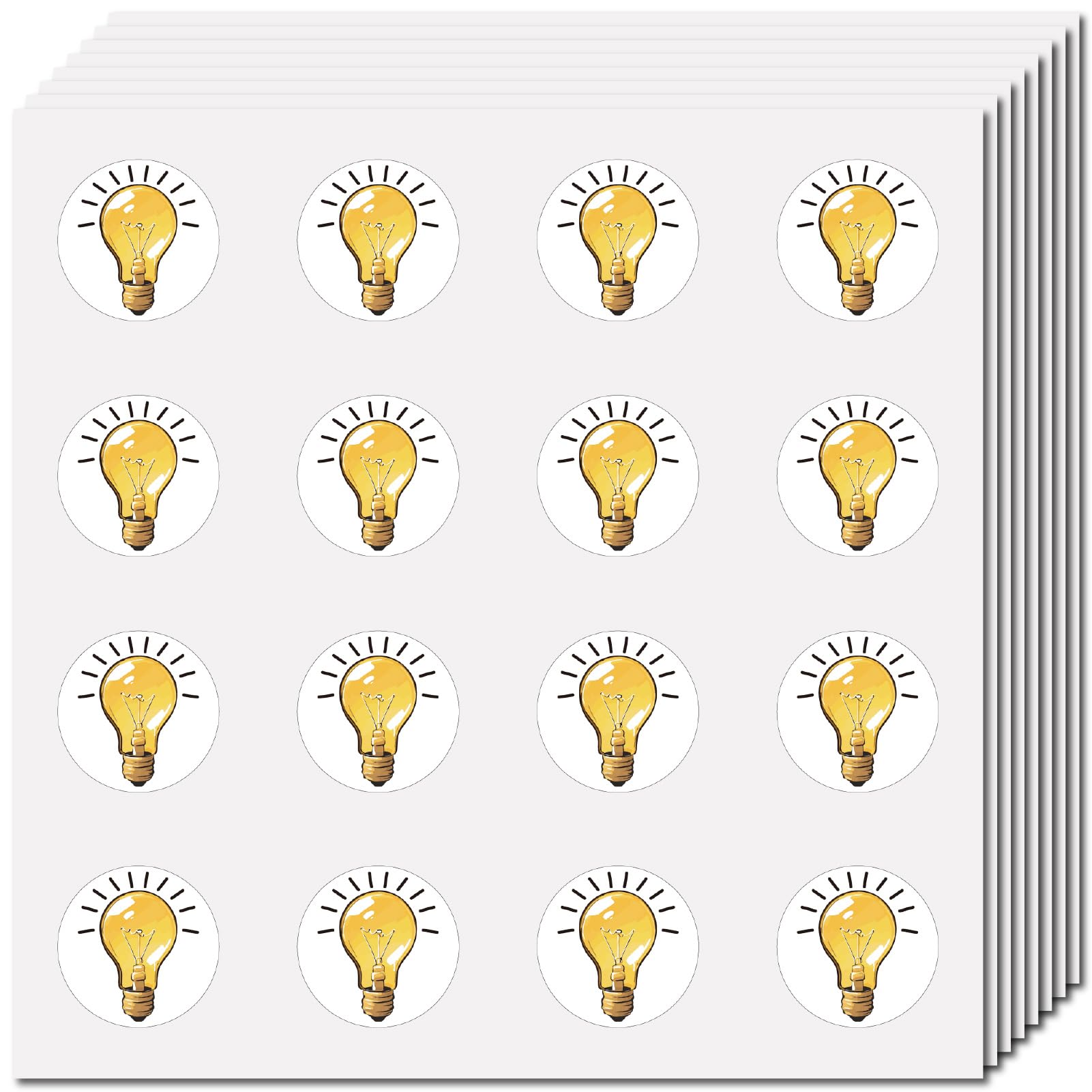 CREATCABIN 128Pcs Light Bulb Planner Stickers Helmet Sticker Decals Self-Adhesive Waterproof Sticker Round Dot Cartoon Decal Bulk Tag for Scrapbooking Crafting Calendar Water Bottles Laptop 2.5cm