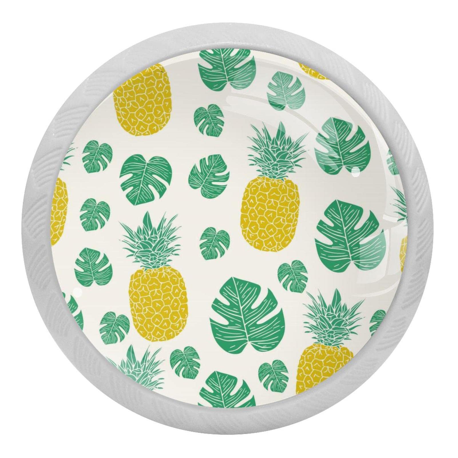 Boutons de commode motif tropical en verre de 35 mm pour relooker votre buffet de cuisine
