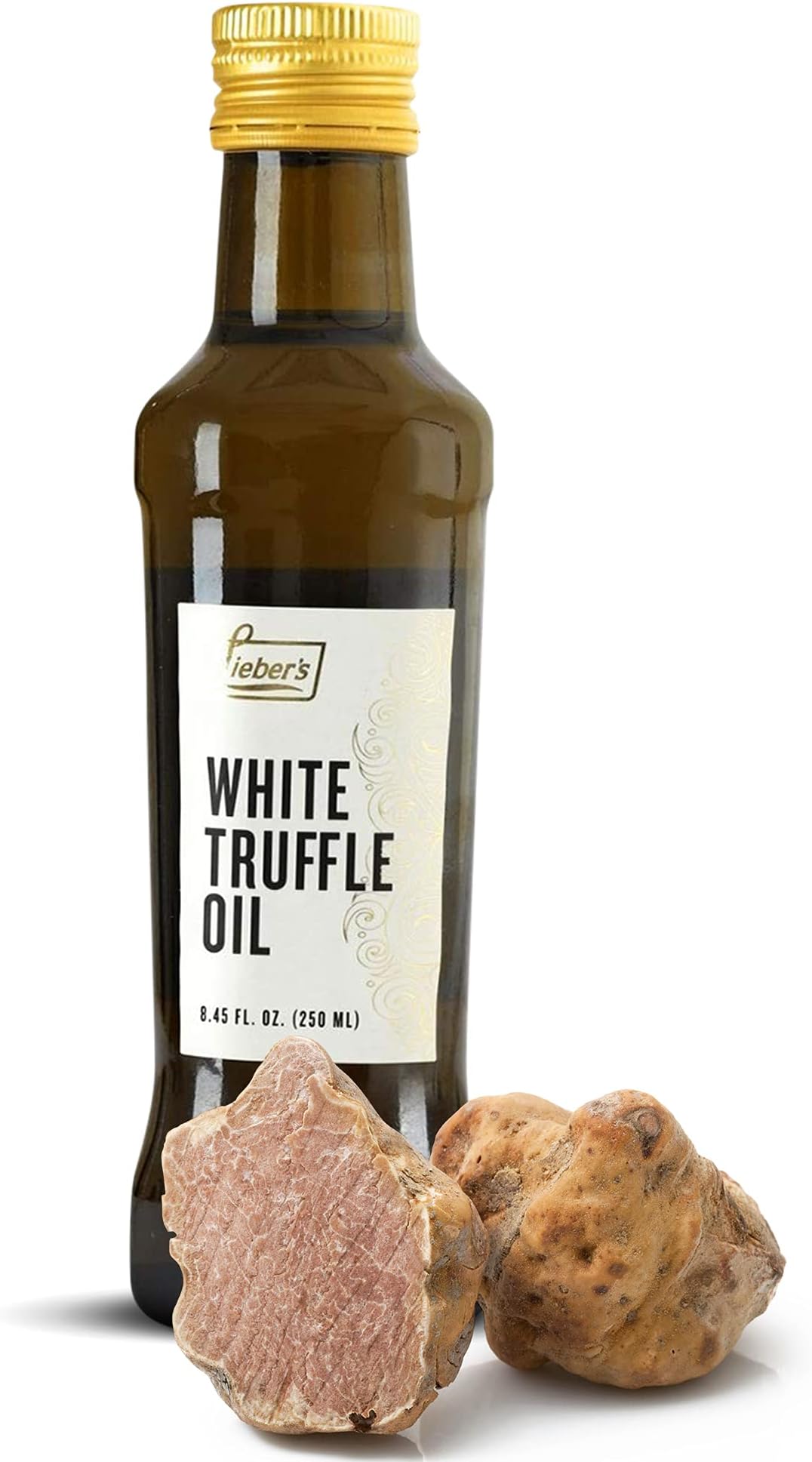 Lieber’s White Truffle Oil Premium Truffle Oil for Cooking, Salad Dressing, Seasoning, Marinade, Garnish, This White Truffle In Oil Is Kosher, Vegan, Vegetarian & Gluten Free | 8.45 Fl Oz Glass Bottle