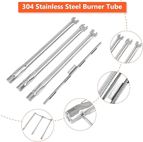Miniatura 3 de QuliMetal Quemador de parrilla 69787 y barras aromatizantes 7636 para Weber Spirit 300 y Spirit II 300 Series, Spirit E310 E320 E330 S310 Partes de