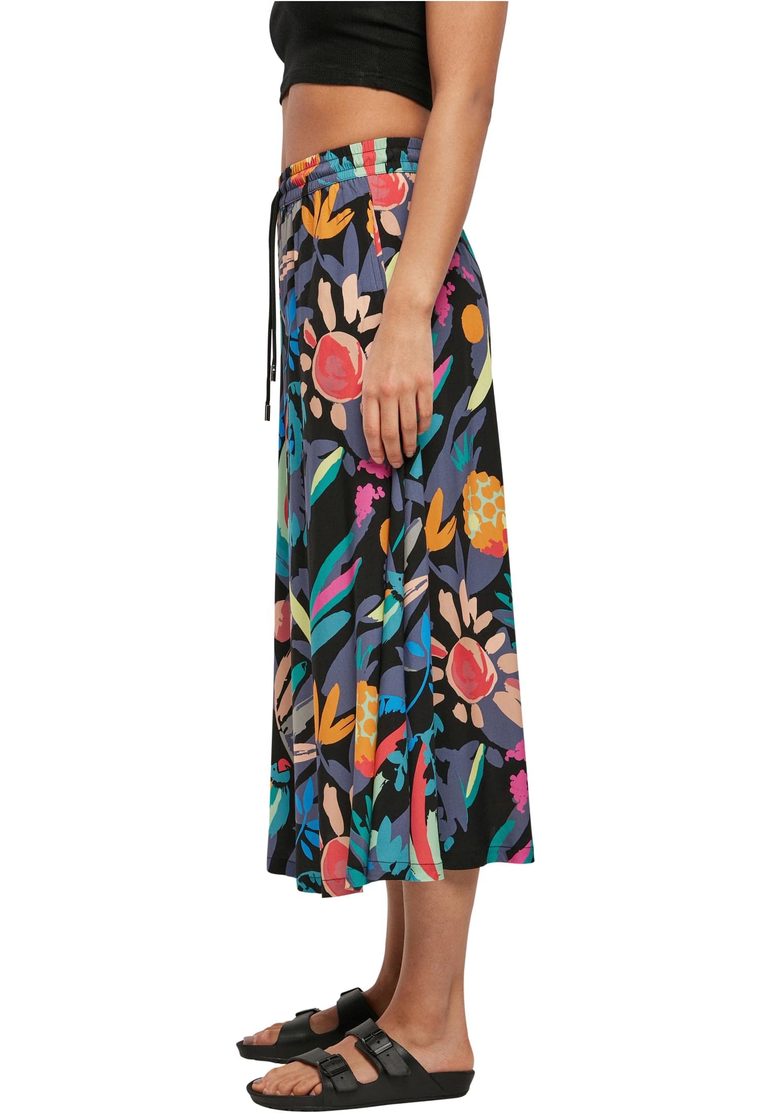 Urban Classics Damen Ladies Viscose Midi Skirt