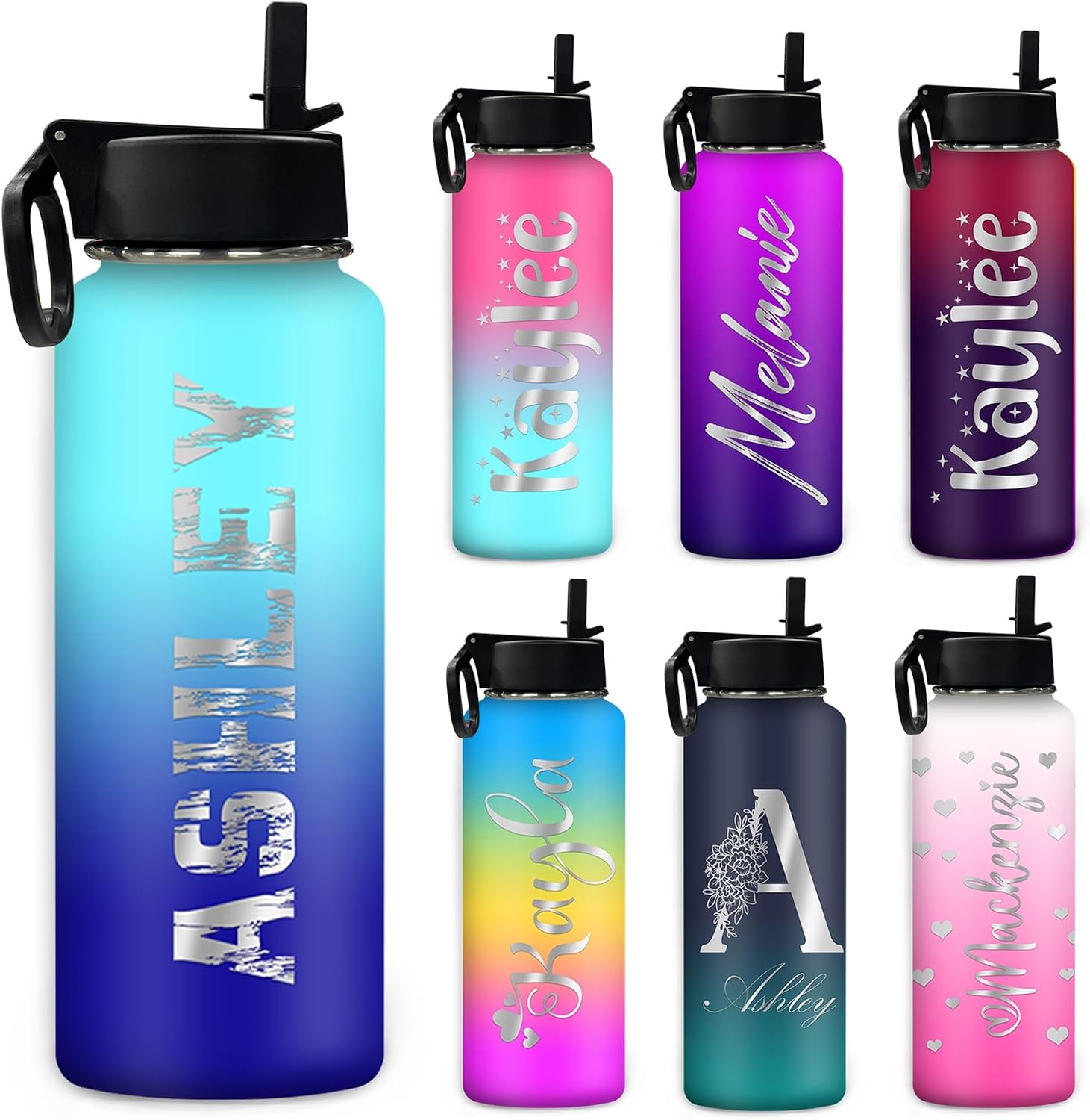 Amazon.com: Personalized Water Bottle for Kid Boy Girl, Custom Name ...