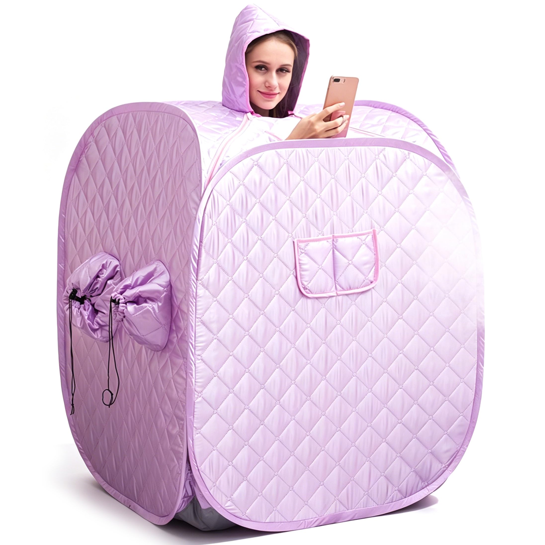 Tente de sauna pliable portable pour la maison violette individuelle