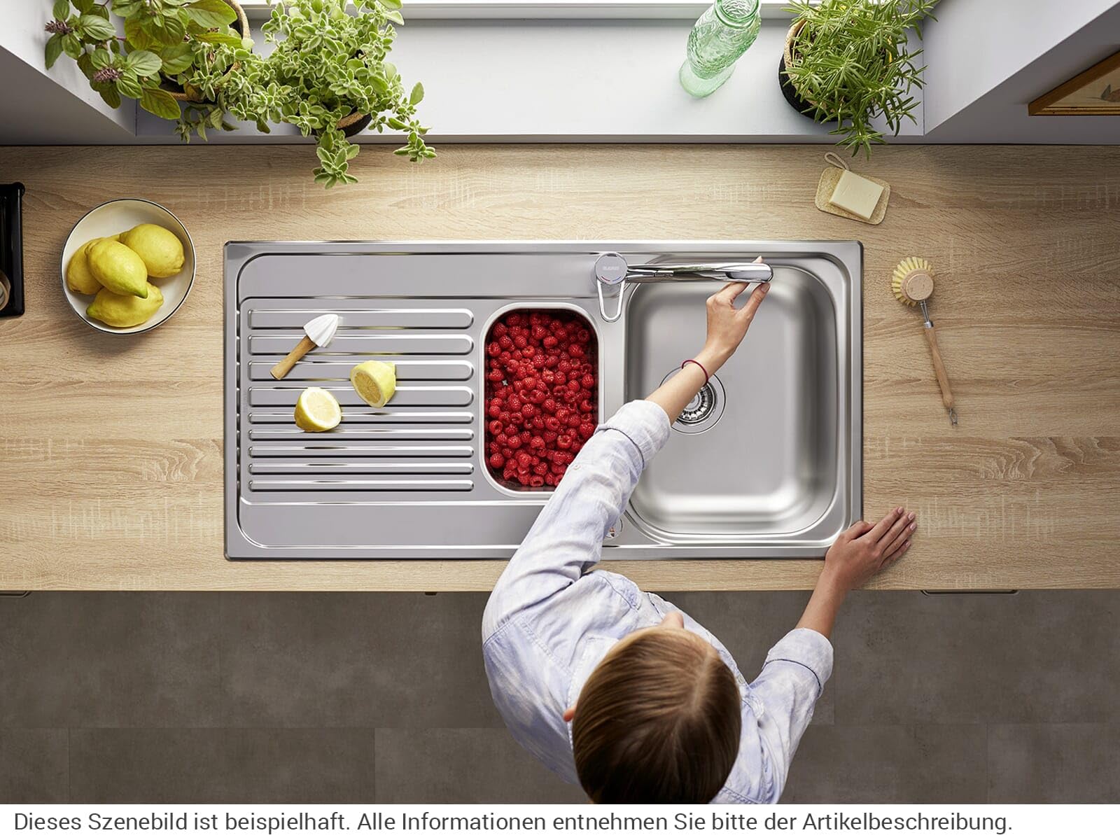 BLANCO WEGA II | Rubinetto da cucina cromato | alta pressione | antiriflusso | cartuccia in ceramica | qualità sicura dell'acqua e risparmio idrico | [4,8 x 25,2 x 18,5 cm)