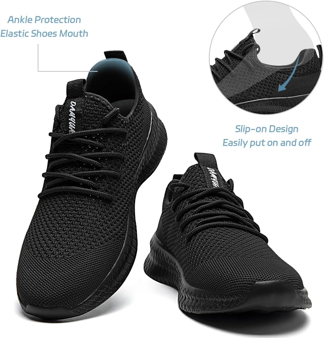Men Non-Slip Work Shoes Tennis Gym Sneakers Breathable Slip Resistant Lightweight and Comfortable for All-Day Wear Sports and Walking - Image 3