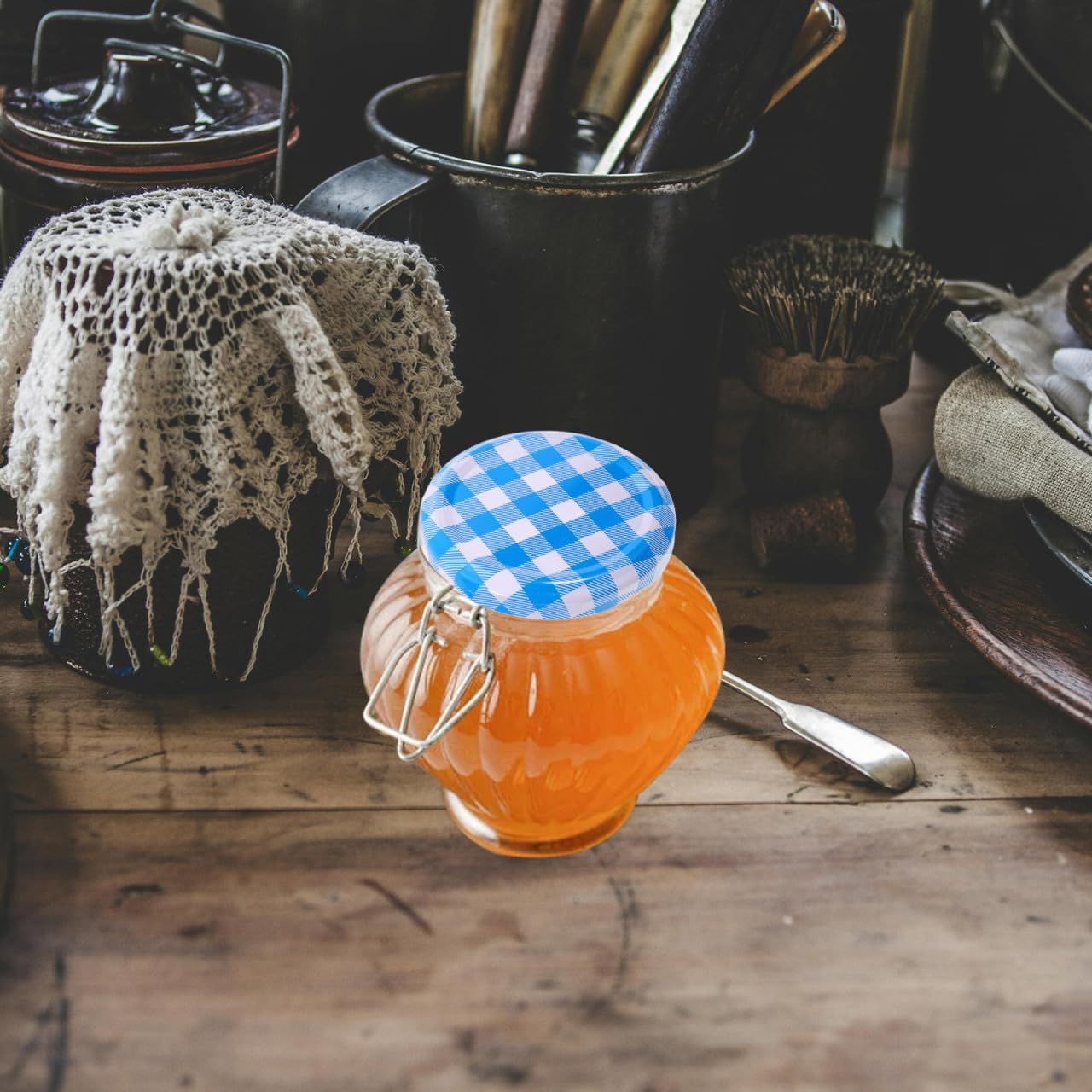 Alipis 2.6 Inch Airtight Tinplate Jar Lids Sealed Covers for Mason Jars Reusable Jam Jar Caps for Pickles Preserving Food Storage