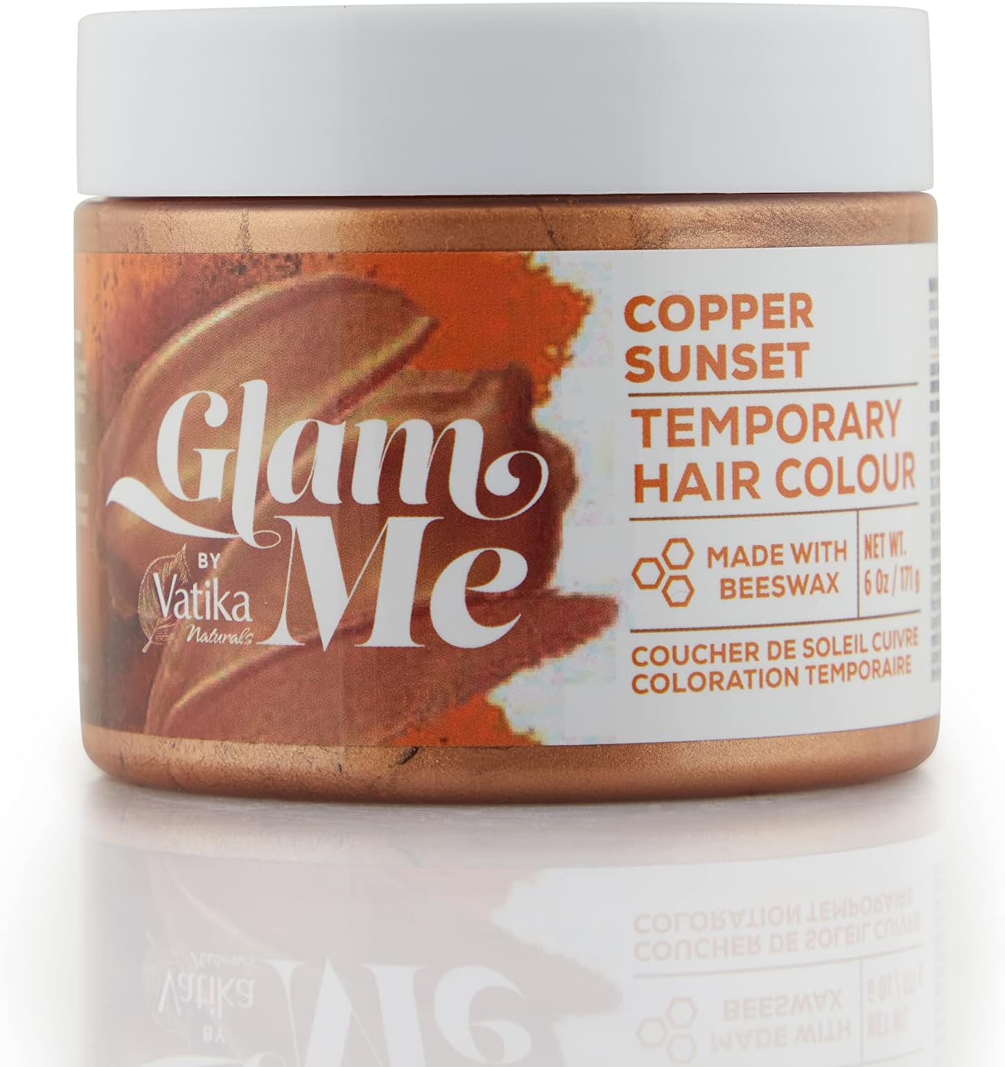 Vatika NaturalsGlam MeCopper Sunset Temporary Hair Colour - 6oz | Made With Bee Wax | Natural Hairstyle Colour | For Men & Women[Amazon-developed Certification] Compact by Design