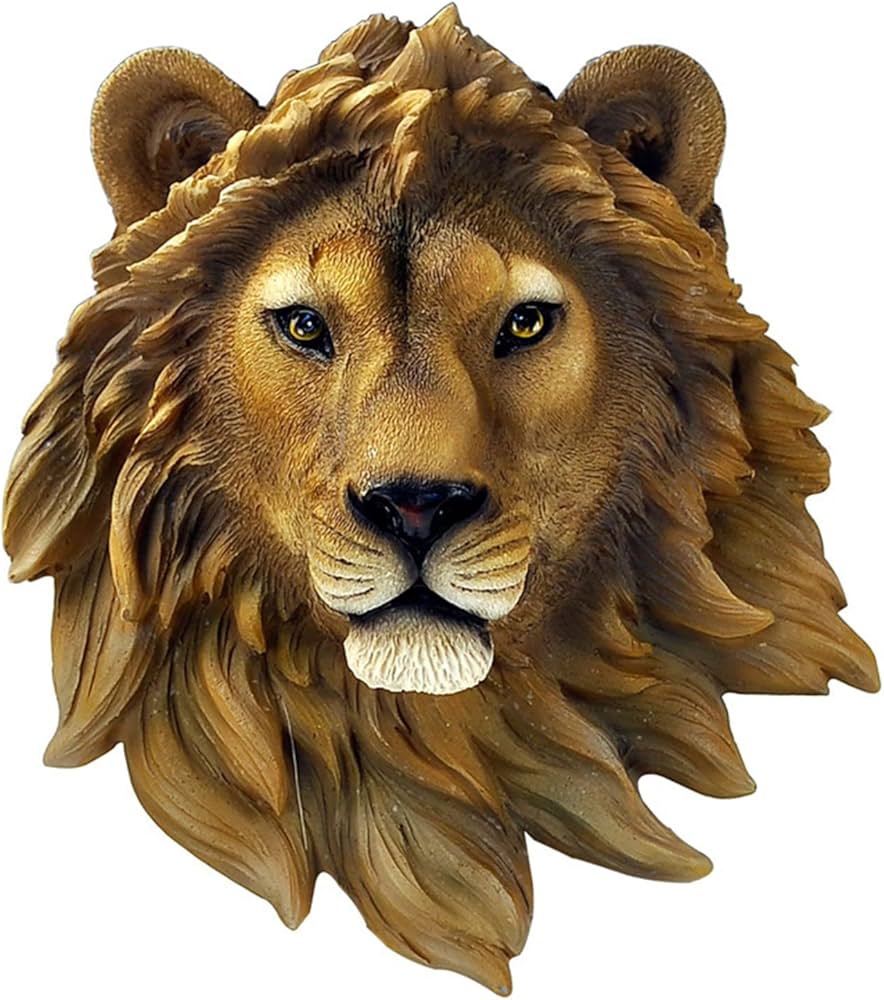 Amazon.co.jp: 置物・オブジェ 3D動物の頭のリアルなライオンの頭