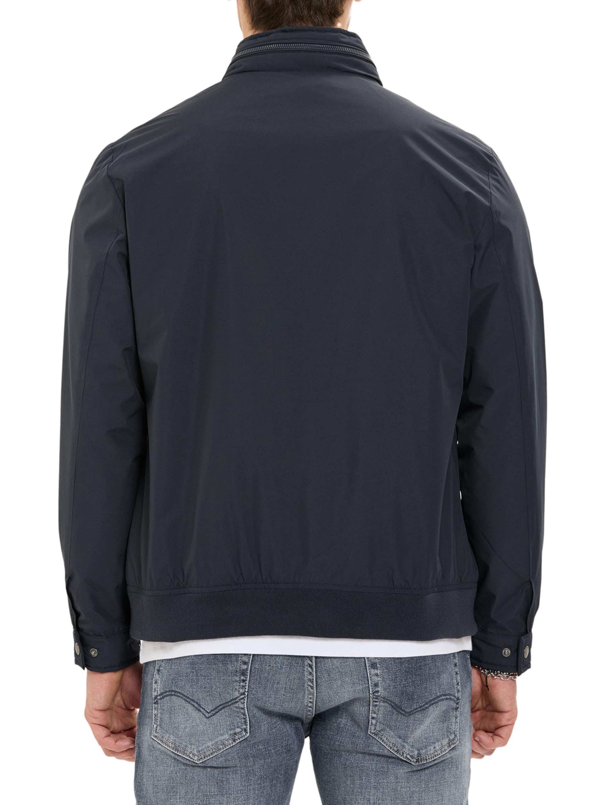 Redbridge Chaqueta de entretiempo ligera con capucha oculta en cuello alto, chaqueta informal para el tiempo libre para primavera y otoño
