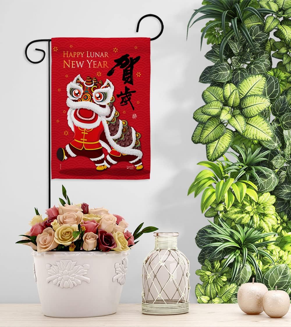 Chinese New Year Flag Bring Good Luck Gifts Tapestry Home Decor Wall Art Patio Garden Winter Prosperous Blessing Banner Room Indoor Yard Sign Lunar New Years Decorations Made in USA