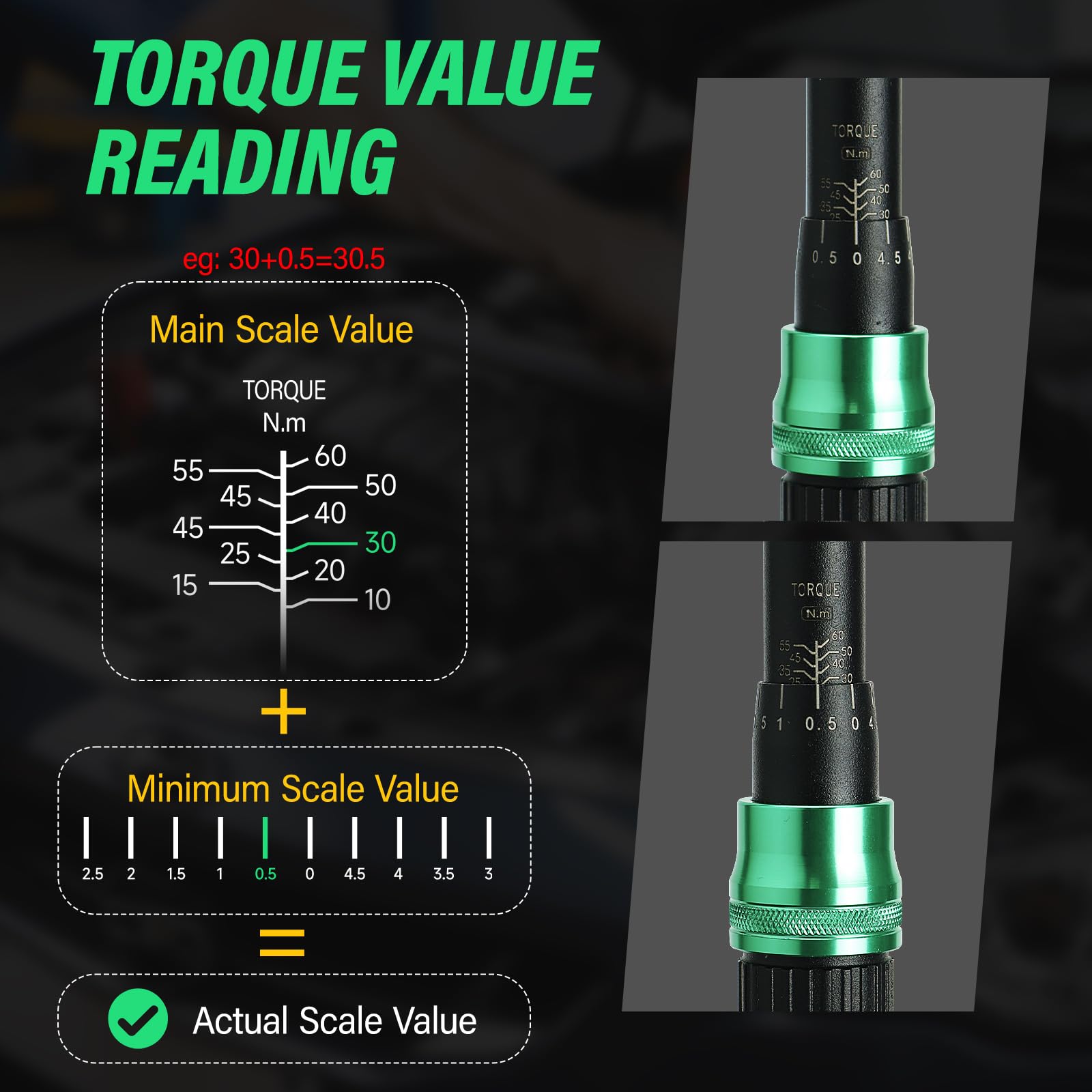 Llave dinamométrica 3/8”, 5-60Nm Llave de torque para bicicleta y motocicleta, Auto Set, ±3% de precisión de error, con barra de extensión, Funda magnética para bujías (10-60Nm (14 piezas))
