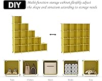 Vista 6 de AWTATOS Organizador de almacenamiento de cubos, estantes de cubos de almacenamiento, organizadores de armario de 16 cubos y almacenamiento