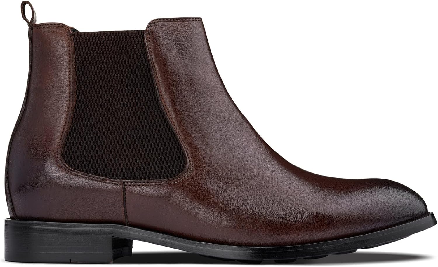 CALTO Men's Invisible Height Increasing Elevator Shoes - Premium Leather Slip-on Chelsea Boots - 2.8 Inches Taller - Image 4