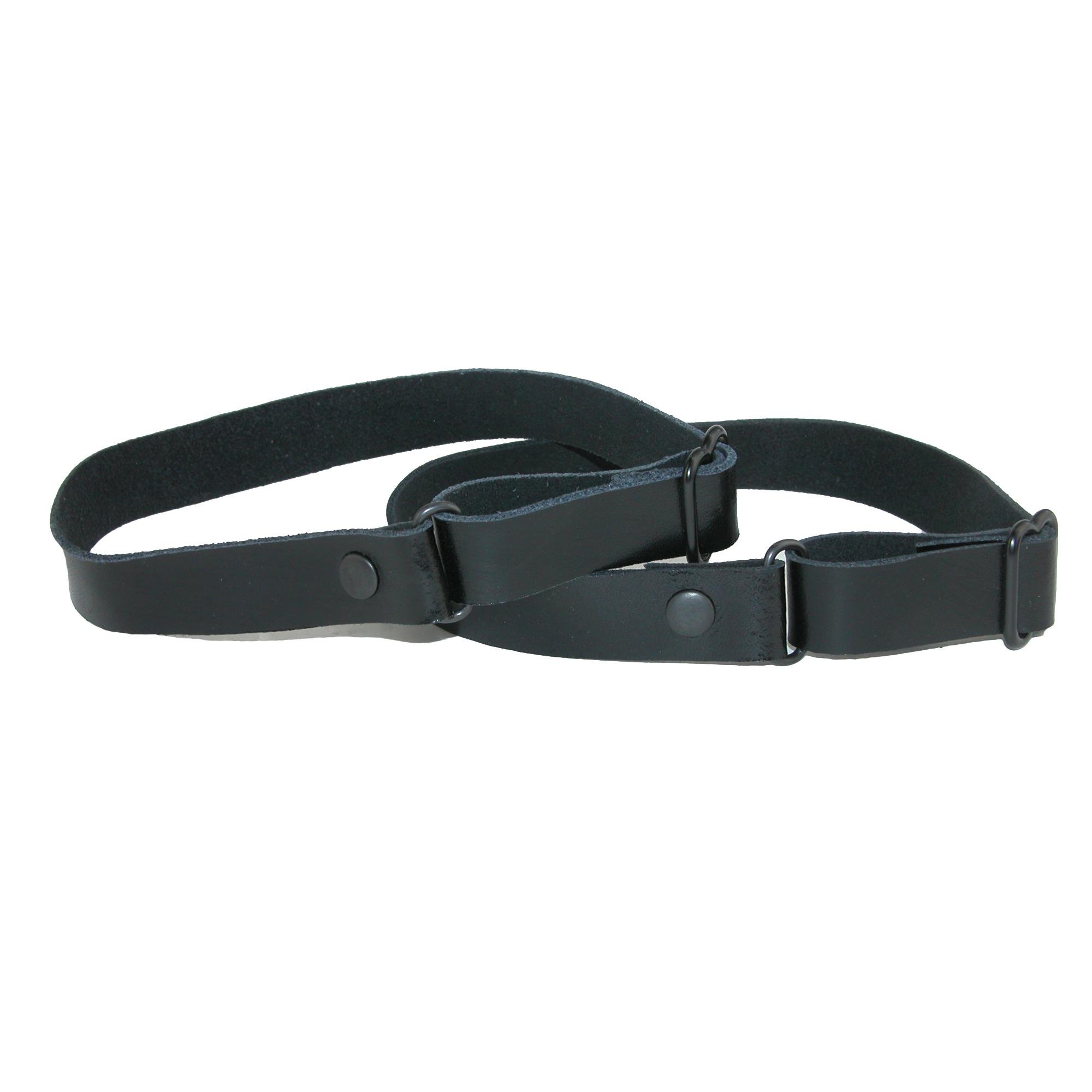 Men's Coated Leather Solid colour Adjustable Armband Sleeve Garter, Black
