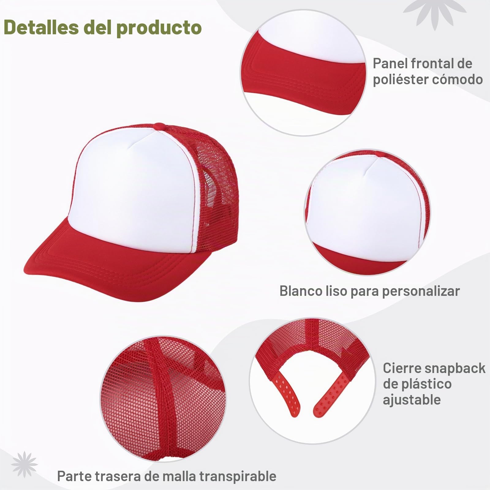 Varku 10 sombreros de camionero en blanco por sublimación, cómodos sombreros de camionero de malla de poliéster, gorras unisex de malla de béisbol, gorras de malla de verano para hombres y mujeres, 10