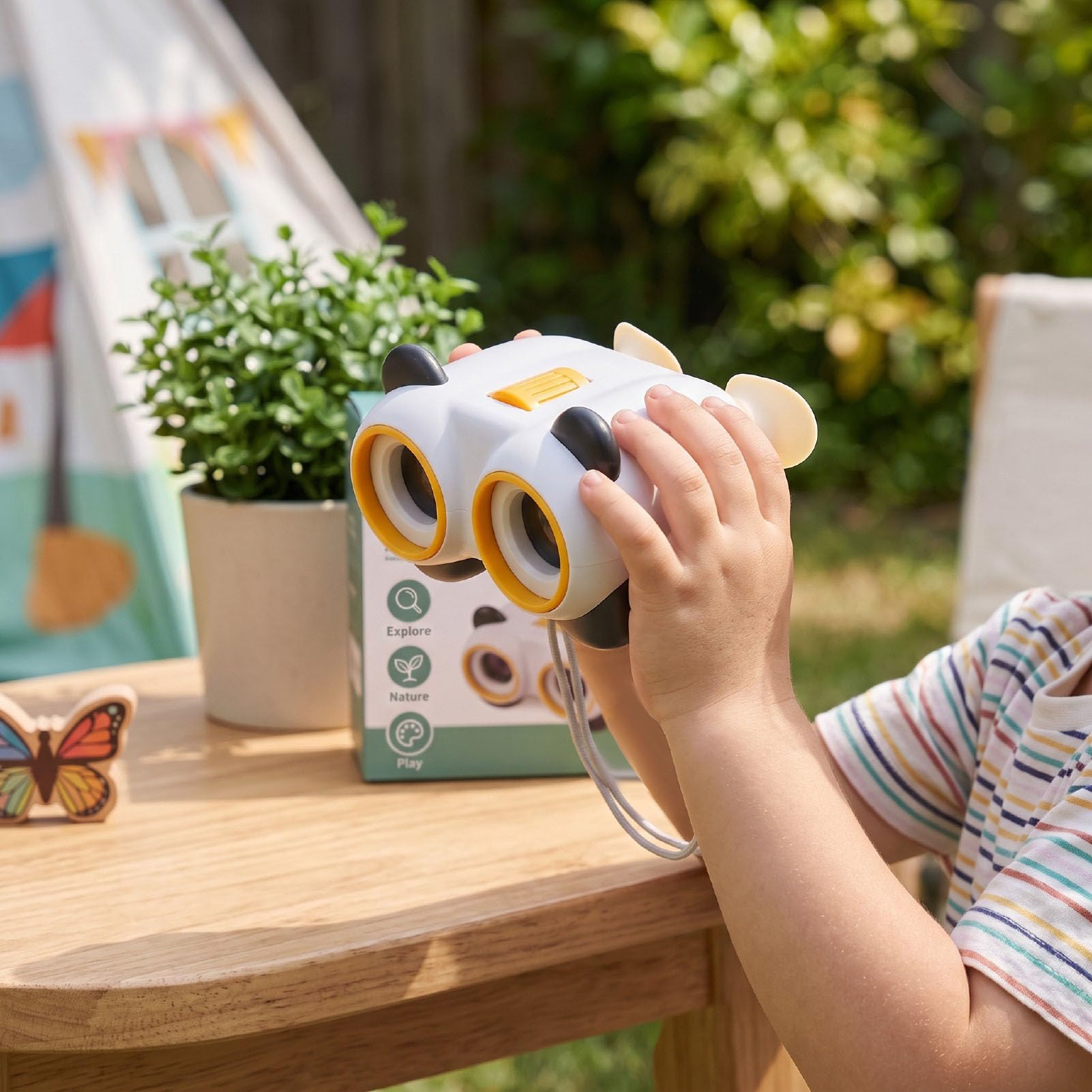 Naroote Prismáticos para Niños con Visión Clara, Binoculares Compactos para