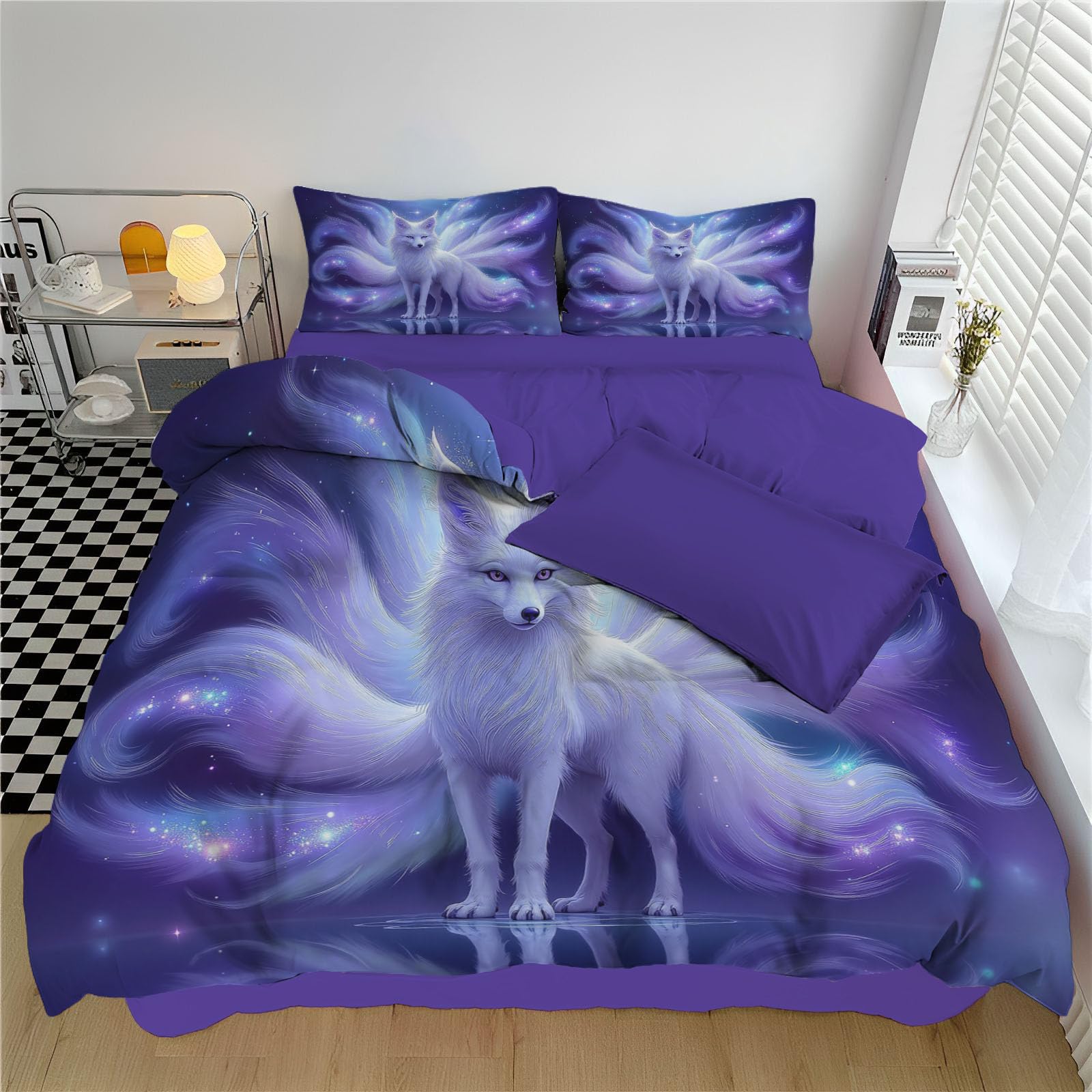 Housse de couette avec fermeture éclair anti-pli pour parure lit 240x260