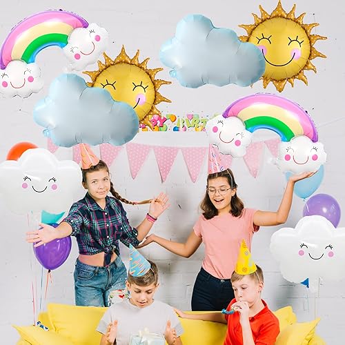 Miniatura 7 de 8 globos de aluminio de aluminio de nube blanca para decoración de cumpleaños, baby shower, decoración de fiesta de cumpleaños, baby shower, 8