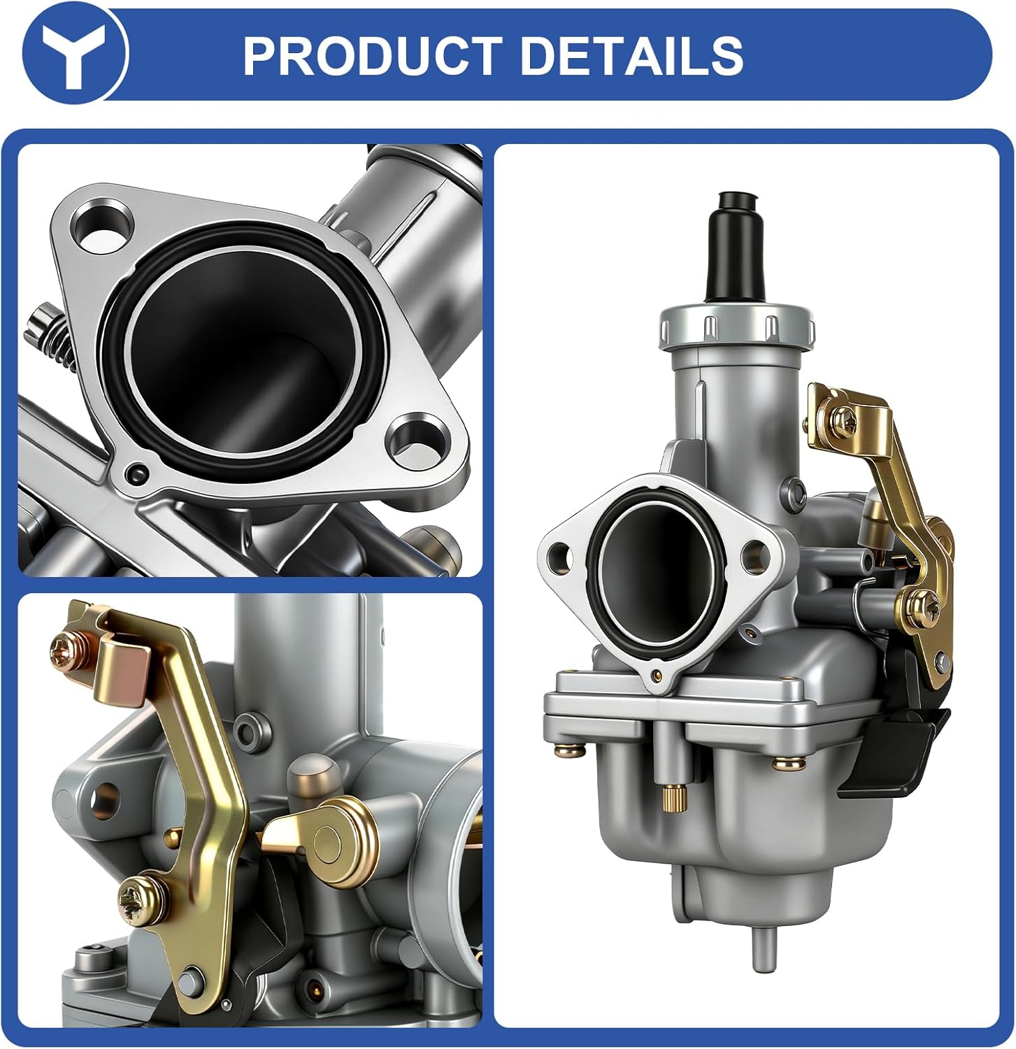 YOXUFA PZ27 Carburetor Kit Replacement for TaoTao Apollo 125cc 150cc 200cc 250cc ATV Dirt Pit Bike Go Kart 4 Stroke Zongshen TRX200 Gio Sunl Viper Lifan Chinese Quad 4 Wheeler Parts