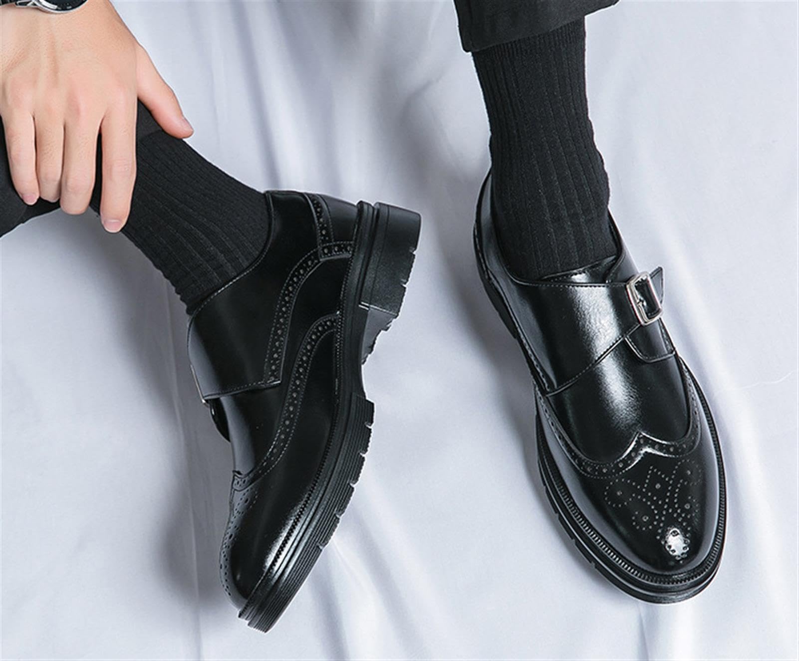 Scarpe Uomo Pelle PU Brogue Eleganti Affari Cerimonia Matrimonio